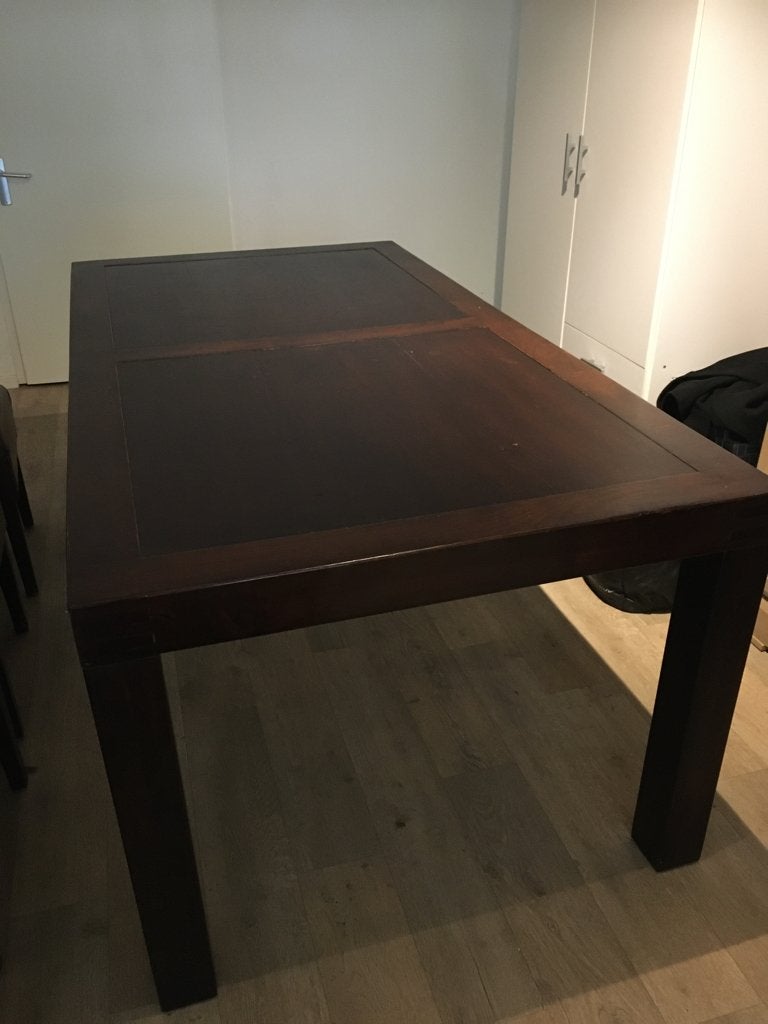 Mooie houten eettafel L190xB100xH78cm, Gebruikt, 50 tot 100 cm, Vijf personen of meer, 150 tot 200 cm