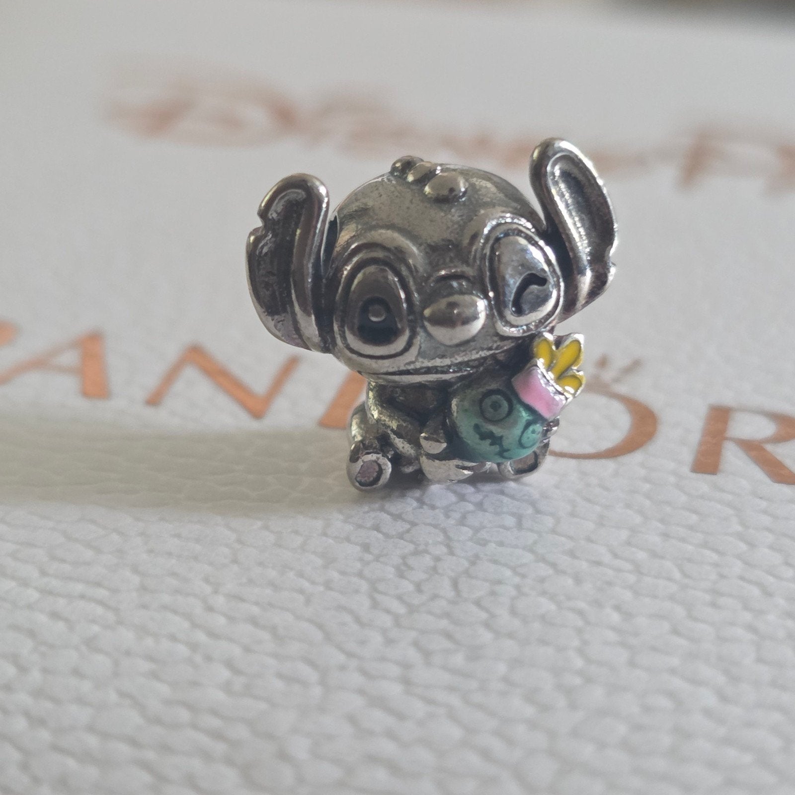 Pandora Disney Stitch bedel - Zilver, Verzenden, Pandora, Zo goed als nieuw, 1 bedel