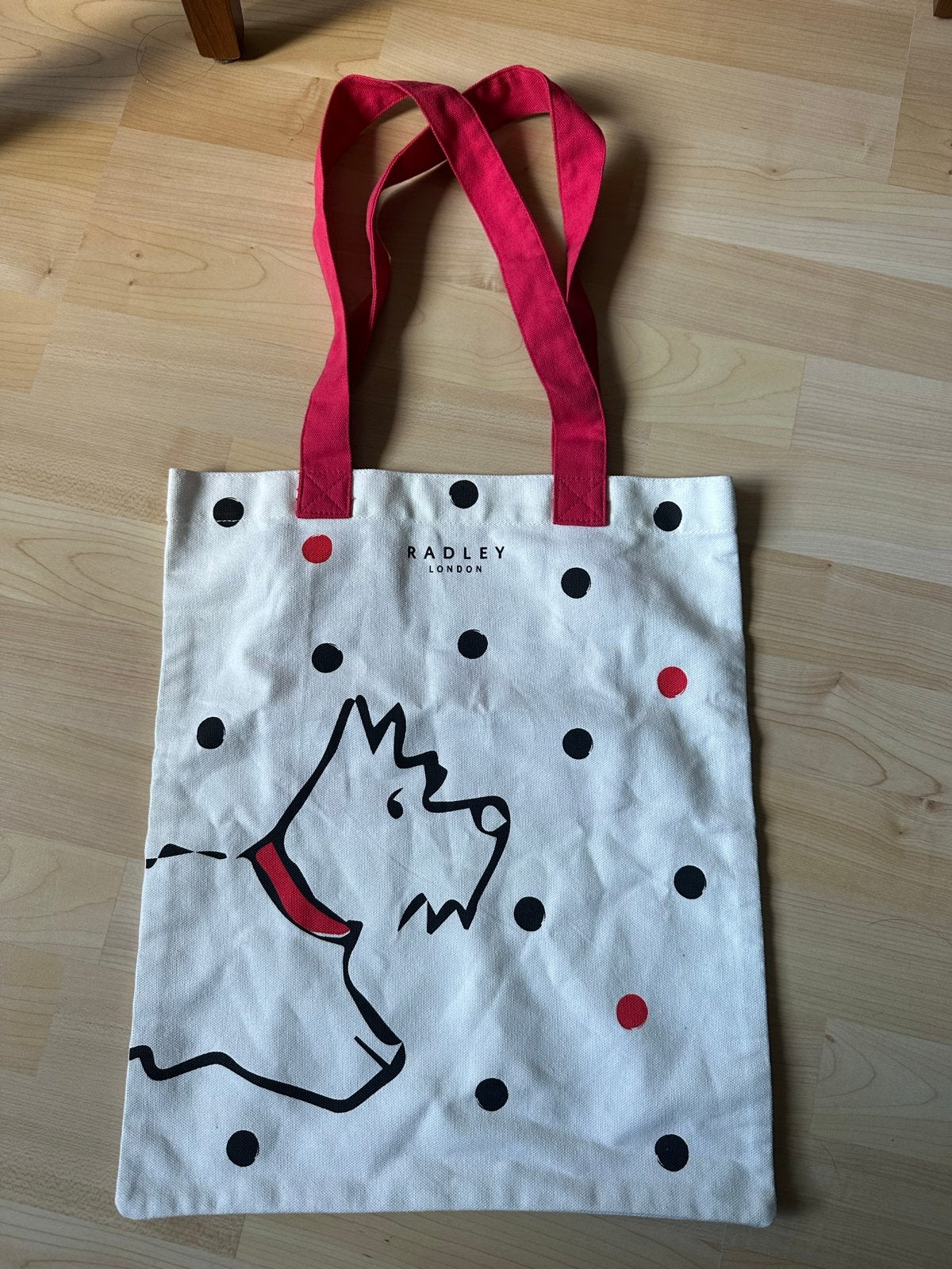 Radley London Shopper Tas - Wit met Rode Handvatten, Ophalen of Verzenden, Zo goed als nieuw, Wit, Shopper