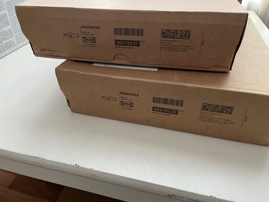 2x Ikea Maximera lade 40 x 37 cm 003.193.57, Ophalen, Nieuw, 50 tot 100 cm, Minder dan 100 cm