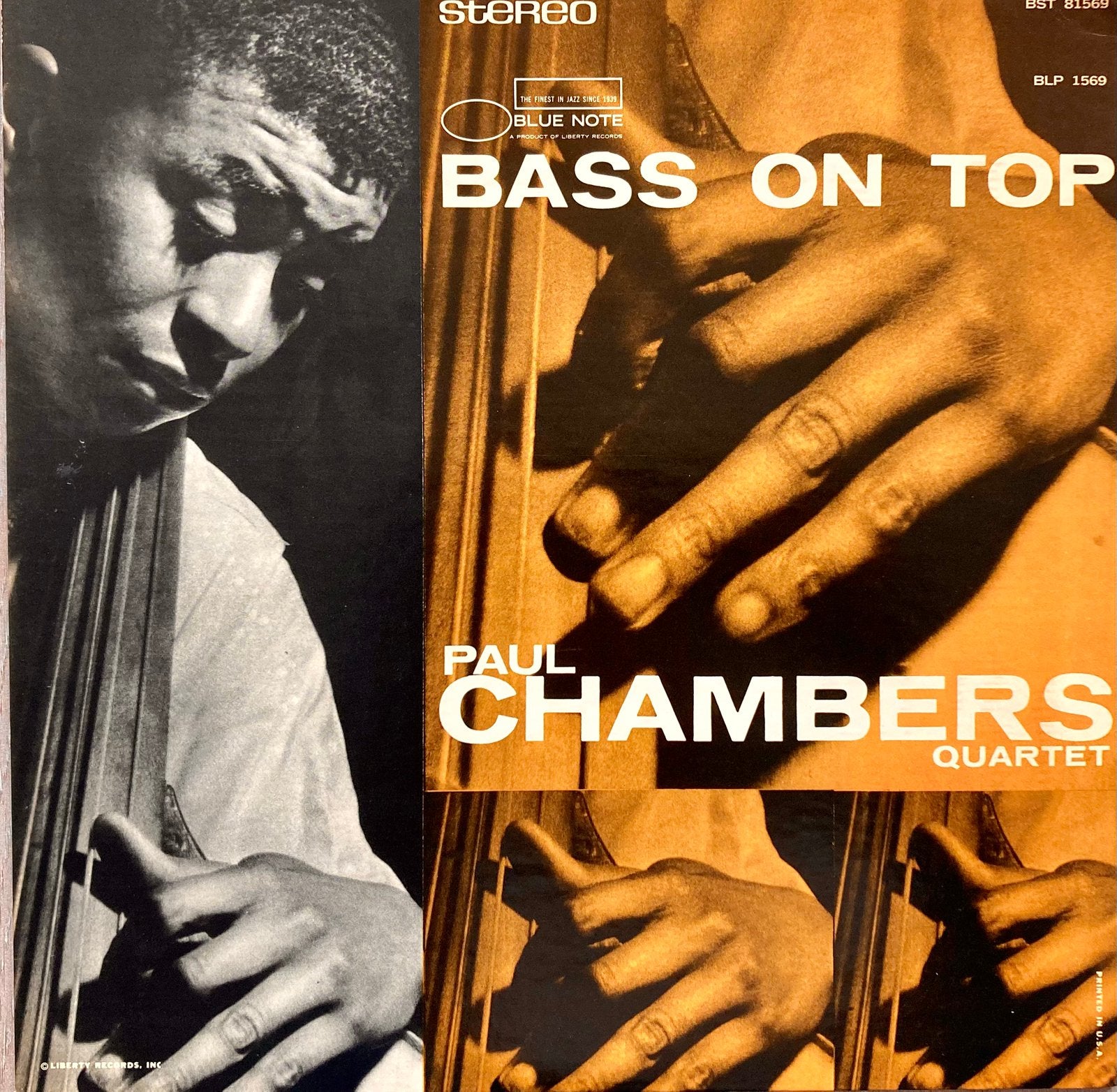 Jazz LP PAUL CHAMBERS - Bass on top, Blue Note, 1973, Cd's en Dvd's, Verzenden, Gebruikt, Jazz, LP