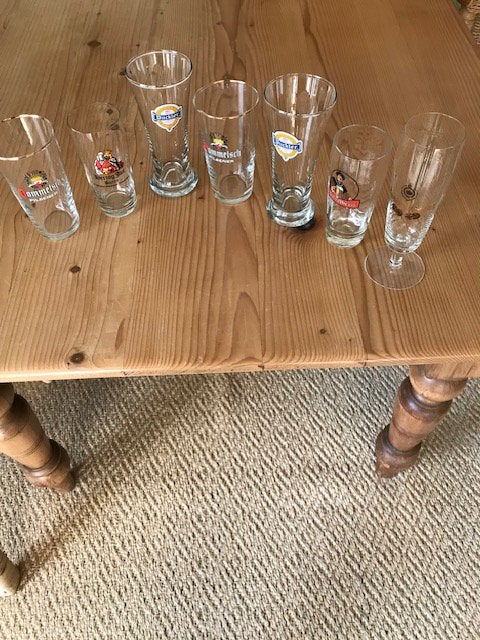 8 BIERGLAZEN, Verzamelen, Ophalen of Verzenden, Zo goed als nieuw, Glas of Glazen, Overige merken