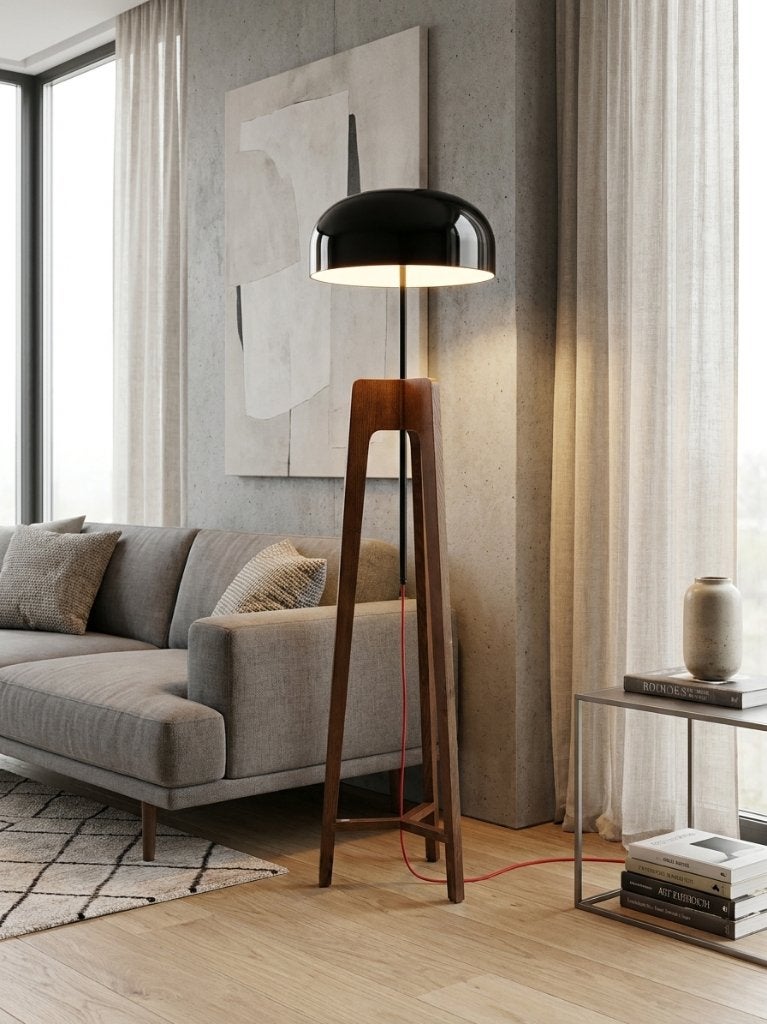 Set vloerlampen Club de Lumen "The Crescent" nieuw in doos, Hout, Zo goed als nieuw, 150 tot 200 cm, ART DECO