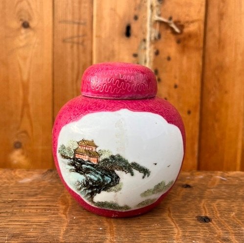 Gemberpot tempelpot pot met deksel origineel 12 cm hoog, Antiek en Kunst, Curiosa en Brocante, Ophalen of Verzenden