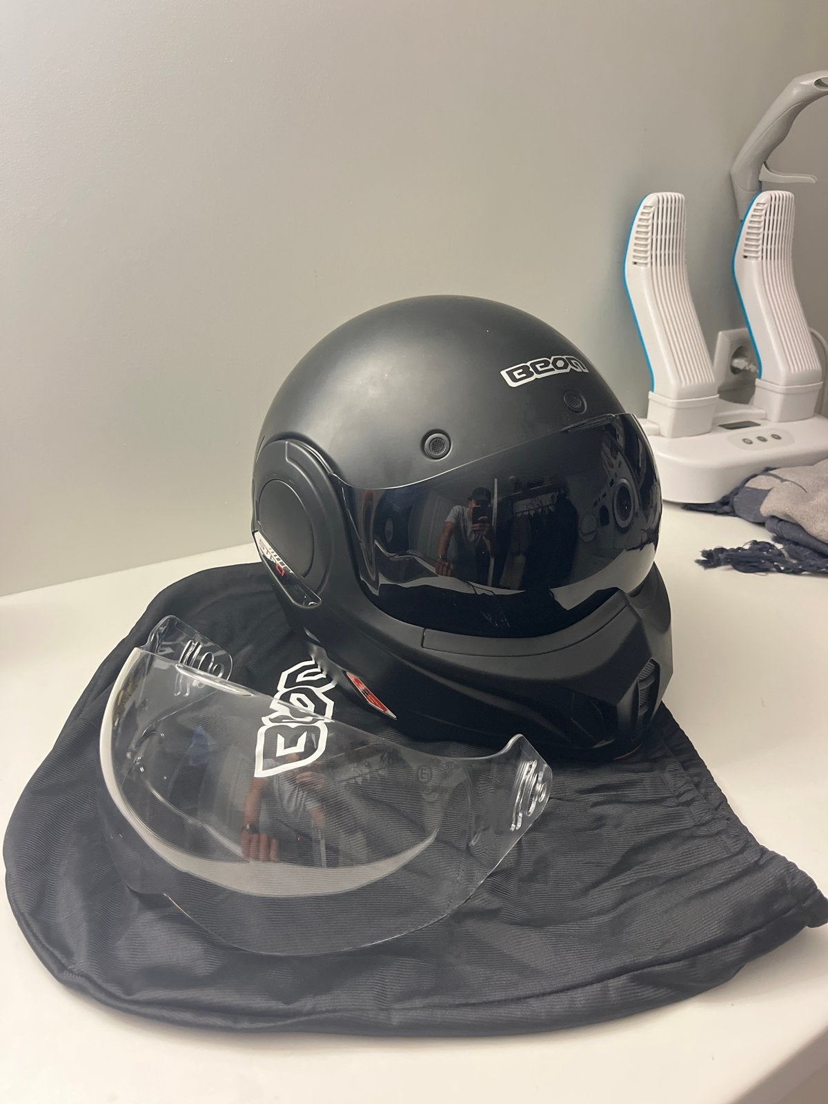 Beon B120 Solid Jethelm - Mat Zwart met Extra Vizier, Motoren, Kleding | Motorhelmen, Heren, Jethelm, M, Overige merken, Tweedehands
