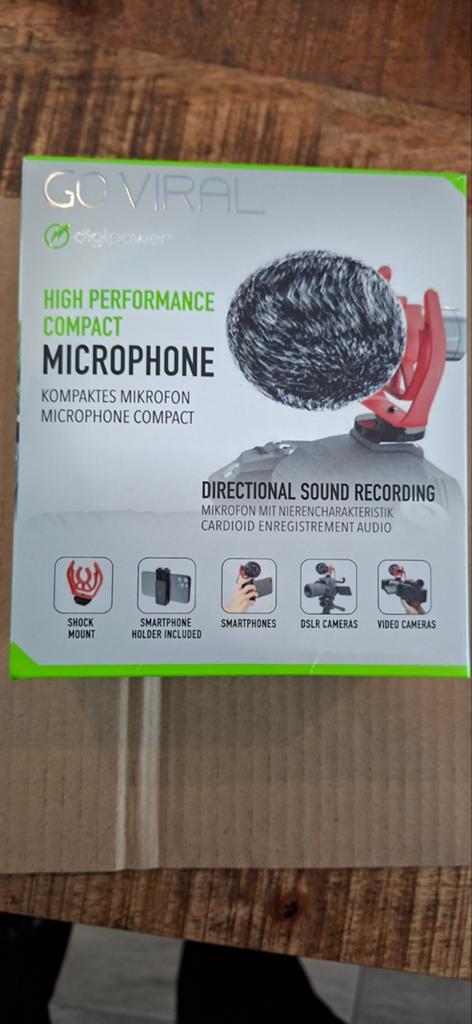 Go Viral Compact Microfoon voor Smartphone/DSLR, Ophalen of Verzenden