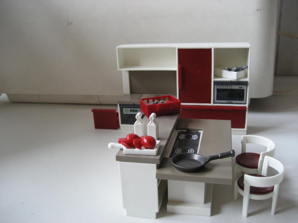 playmobil keuken rood wit, Ophalen of Verzenden, Gebruikt