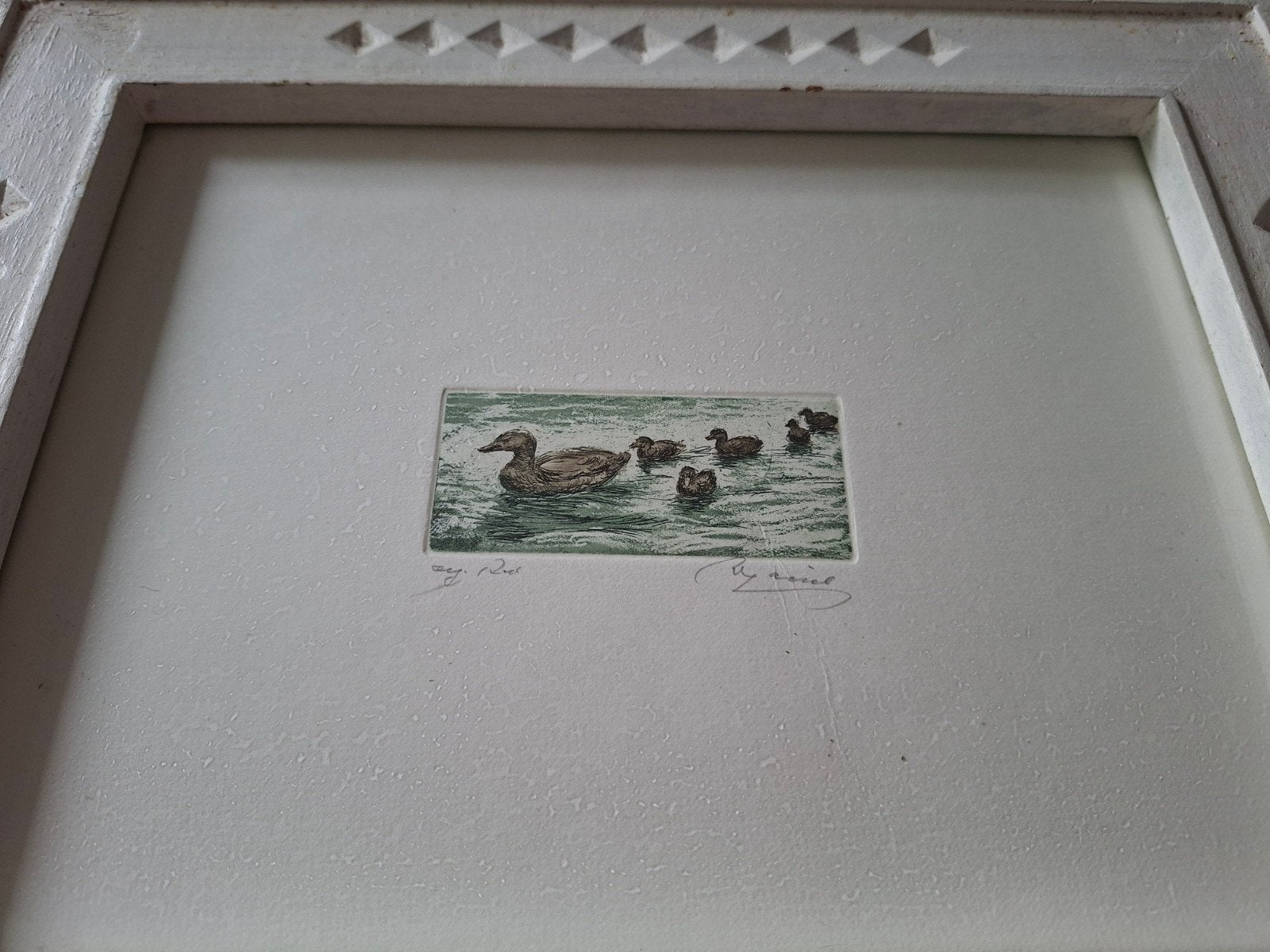 Schilderijtje, MOOI getekend "met eendjes"️ ❤️, Antiek en Kunst, Ophalen of Verzenden