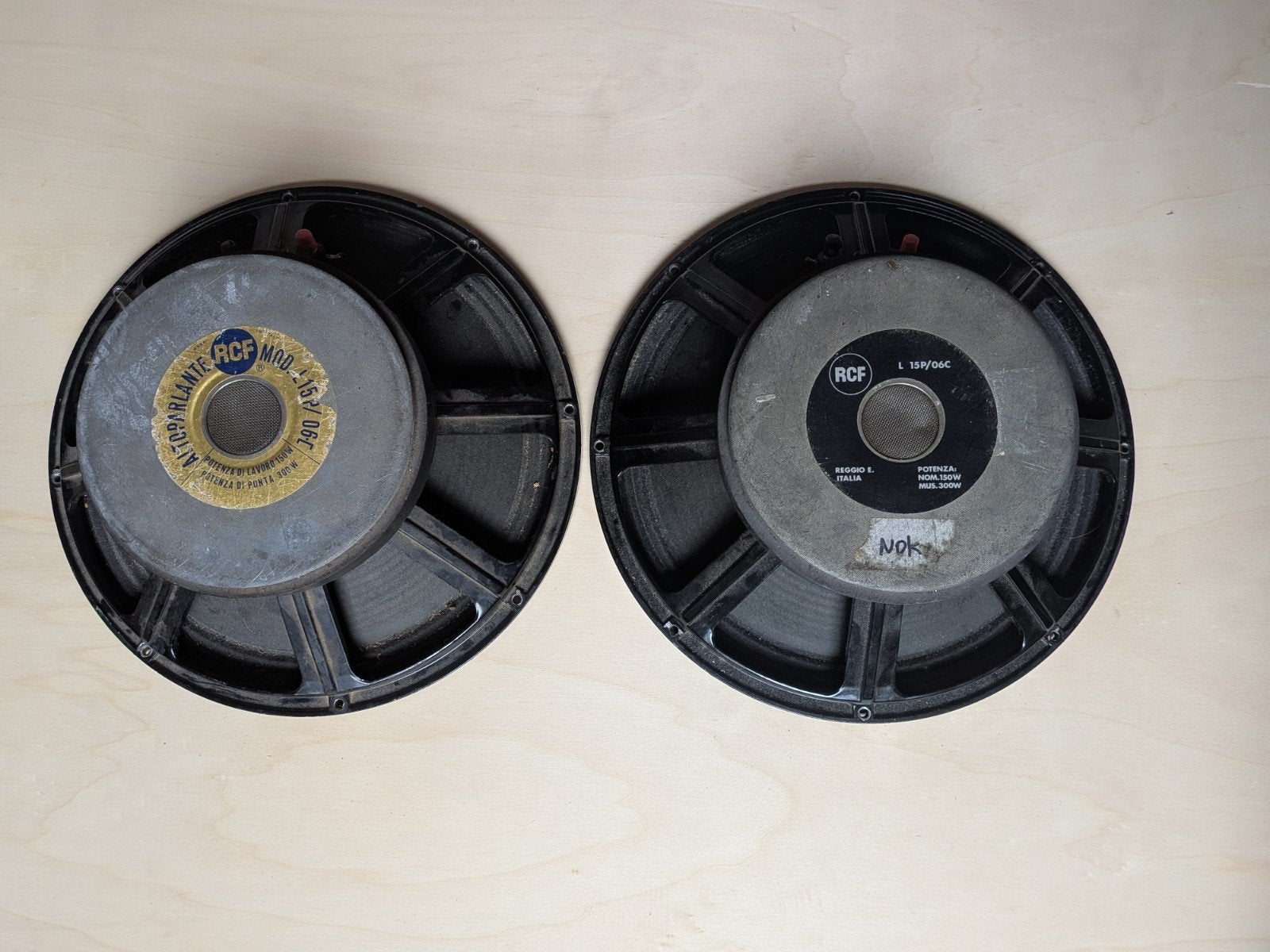 2* RCF L15P/06C, Gebruikt, Subwoofer, Ophalen of Verzenden, 150 watt of meer