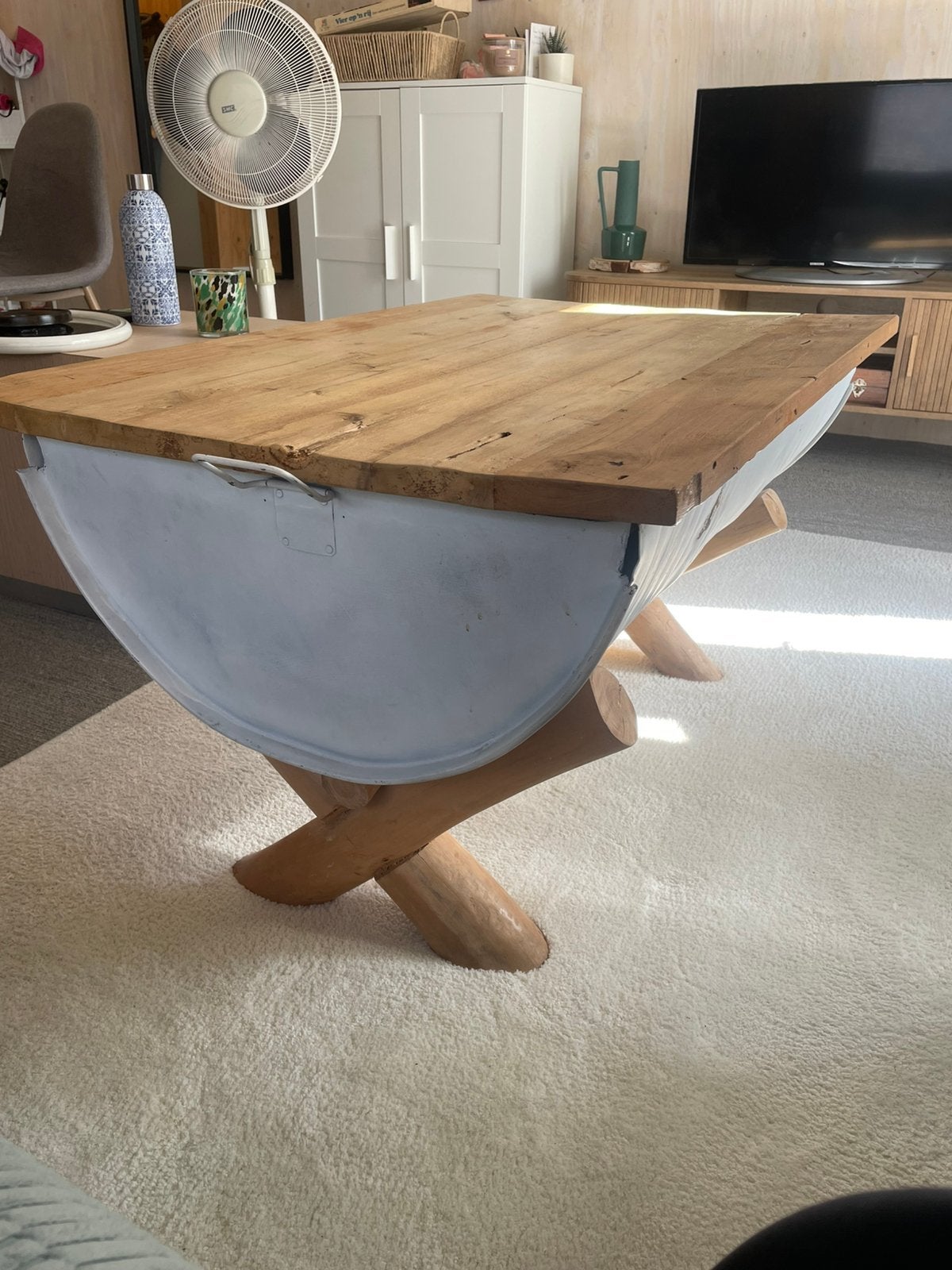 Salontafel met opbergruimte, Huis en Inrichting, Tafels | Salontafels, Ophalen, Zo goed als nieuw, Rechthoekig, 50 tot 100 cm