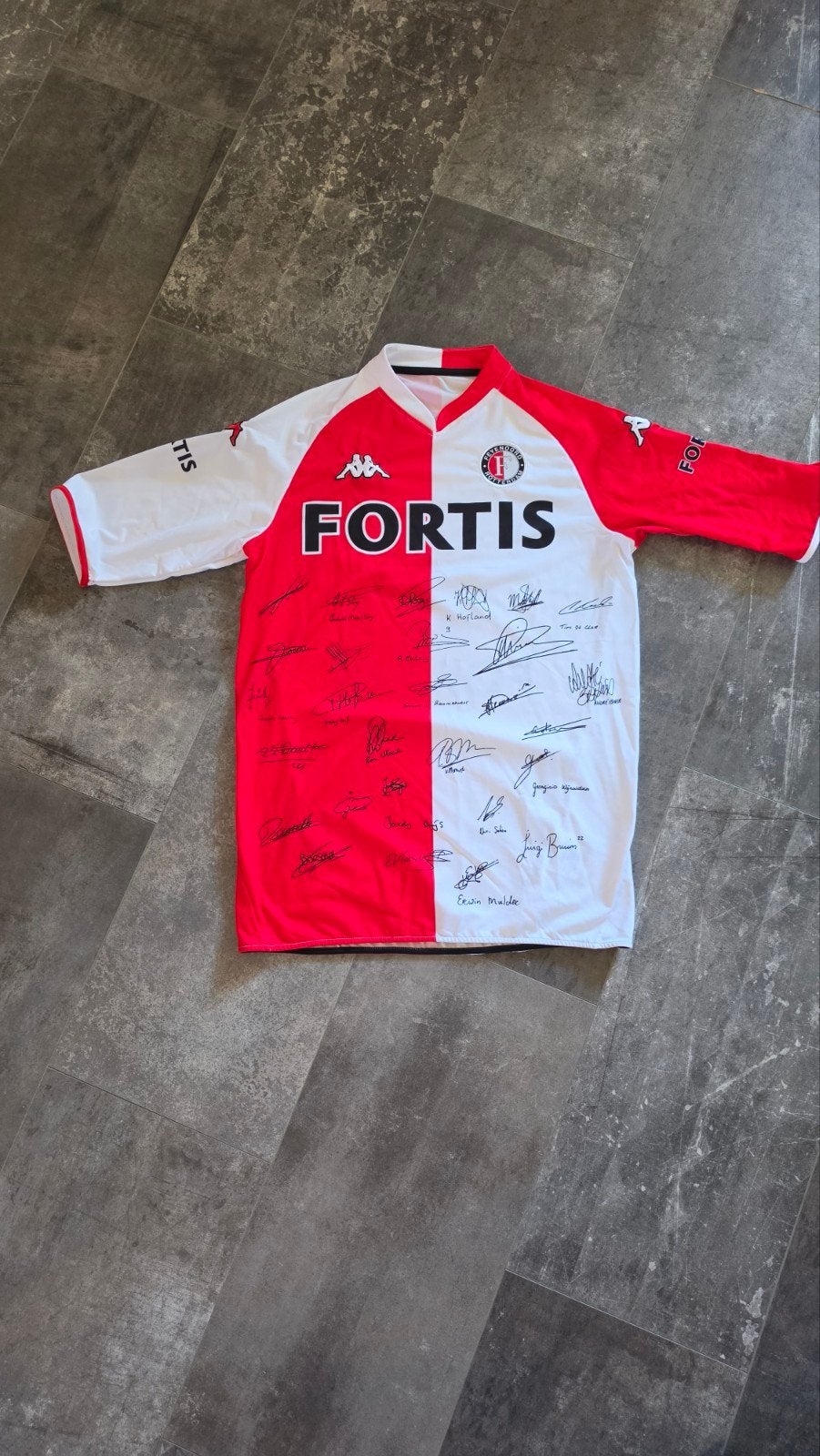 Feyenoord Shirt 2007/2008 XL – Selectiehandtekeningen, Kleding | Dames, Kappa, Ophalen of Verzenden, Zo goed als nieuw, Rood