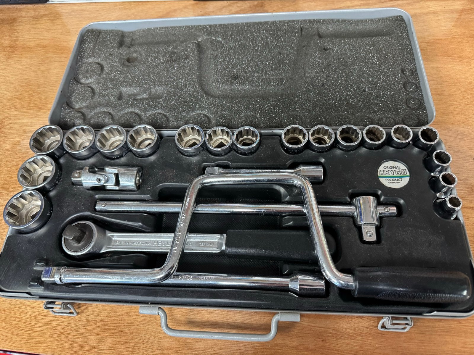 Heyco 1/2 inch 24-delige dopsleutelset SAE/inch, Auto diversen, Ophalen of Verzenden, Zo goed als nieuw