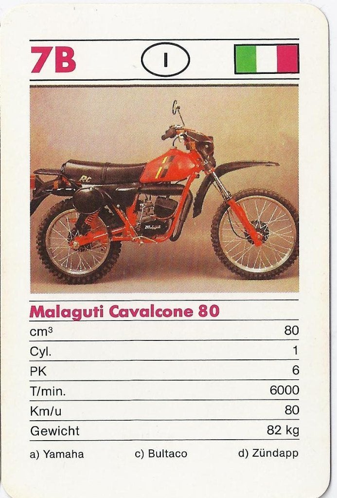 F271 motorkaartje 7b malaguti cavalcone 80, Ophalen of Verzenden, Zo goed als nieuw, Auto's