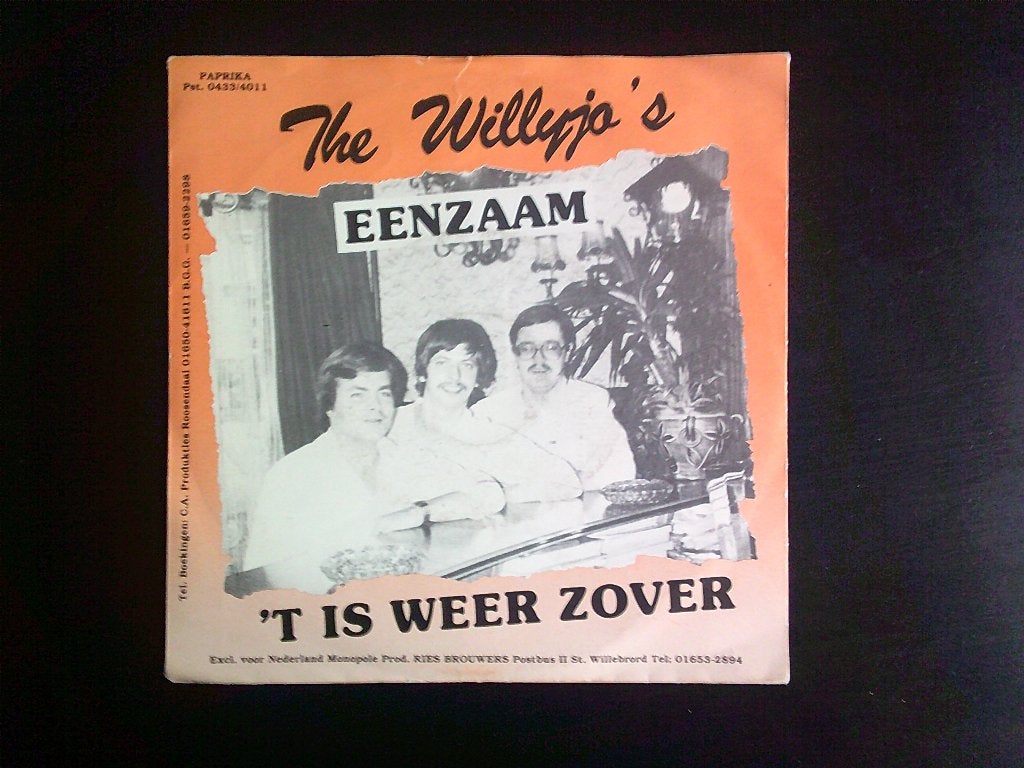The Willyjo's - Eenzaam / 't Is Weer Zover, Overige genres, 7 inch, Ophalen of Verzenden, Zo goed als nieuw
