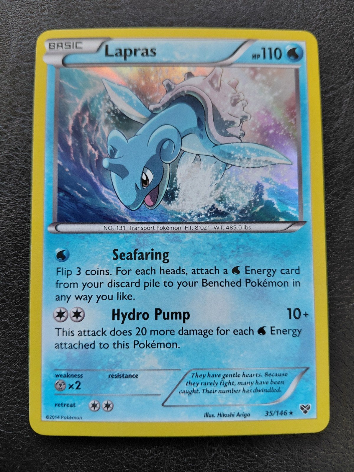 Pokemon Kaart Lapras 35/146 XY (2014) - Zo goed als nieuw, Ophalen of Verzenden, Zo goed als nieuw, Losse kaart, Foil