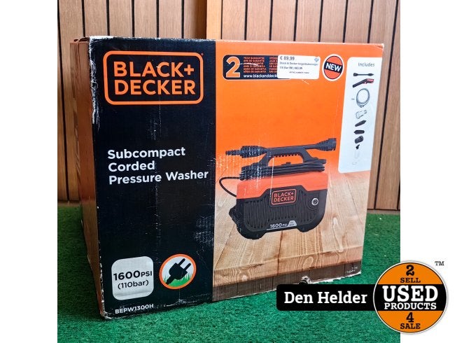 Black & Decker BEPW1300H-QS Hoge Druk Reiniger - Nieuw, Doe-het-zelf en Verbouw, Black en Decker, Nieuw, Support@blackendecker.com