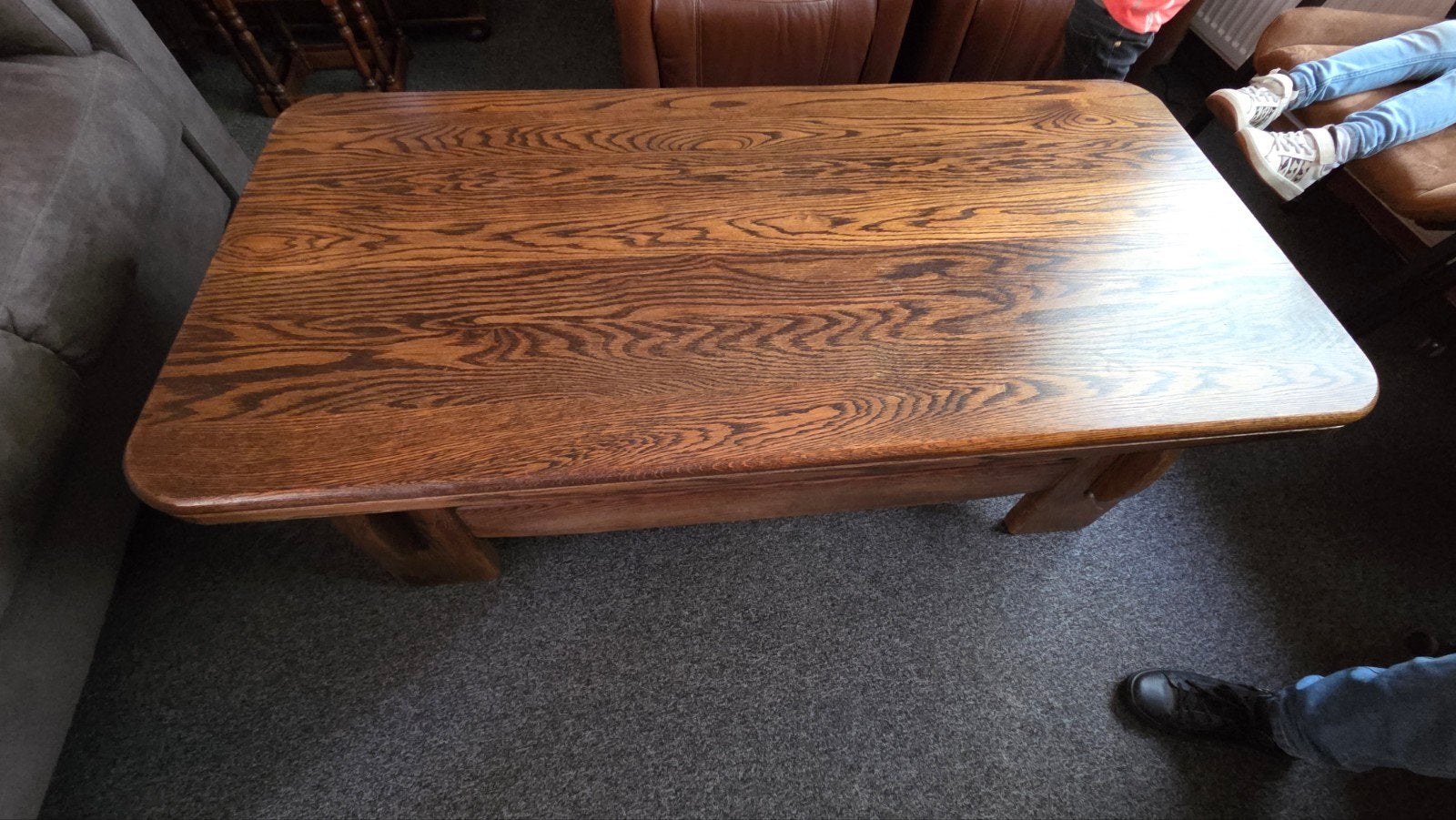 Robuuste houten salontafel - Gebruikt, Ophalen, Gebruikt, Klassiek, Landelijk, Rechthoekig