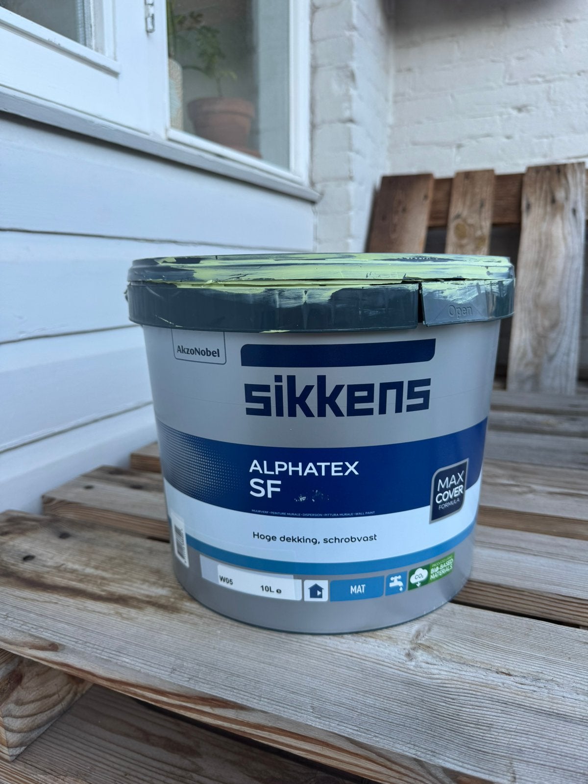 Sikkens Alphatex SF Verf Groen, Doe-het-zelf en Verbouw, Ophalen, 5 tot 10 liter, Groen, Verf