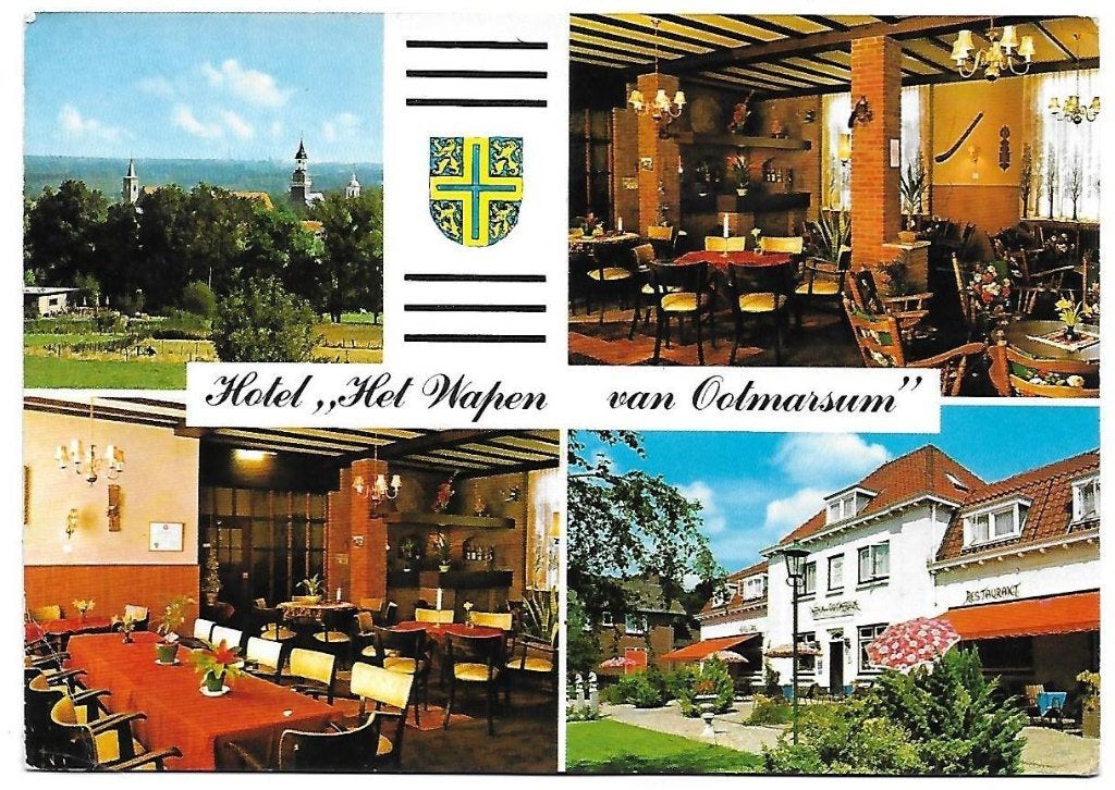 C55 gelopen ansichtkaart ootmarsum hotel het wapen, Verzamelen, Ophalen of Verzenden, 1980 tot heden, Gelopen, Noord-Brabant