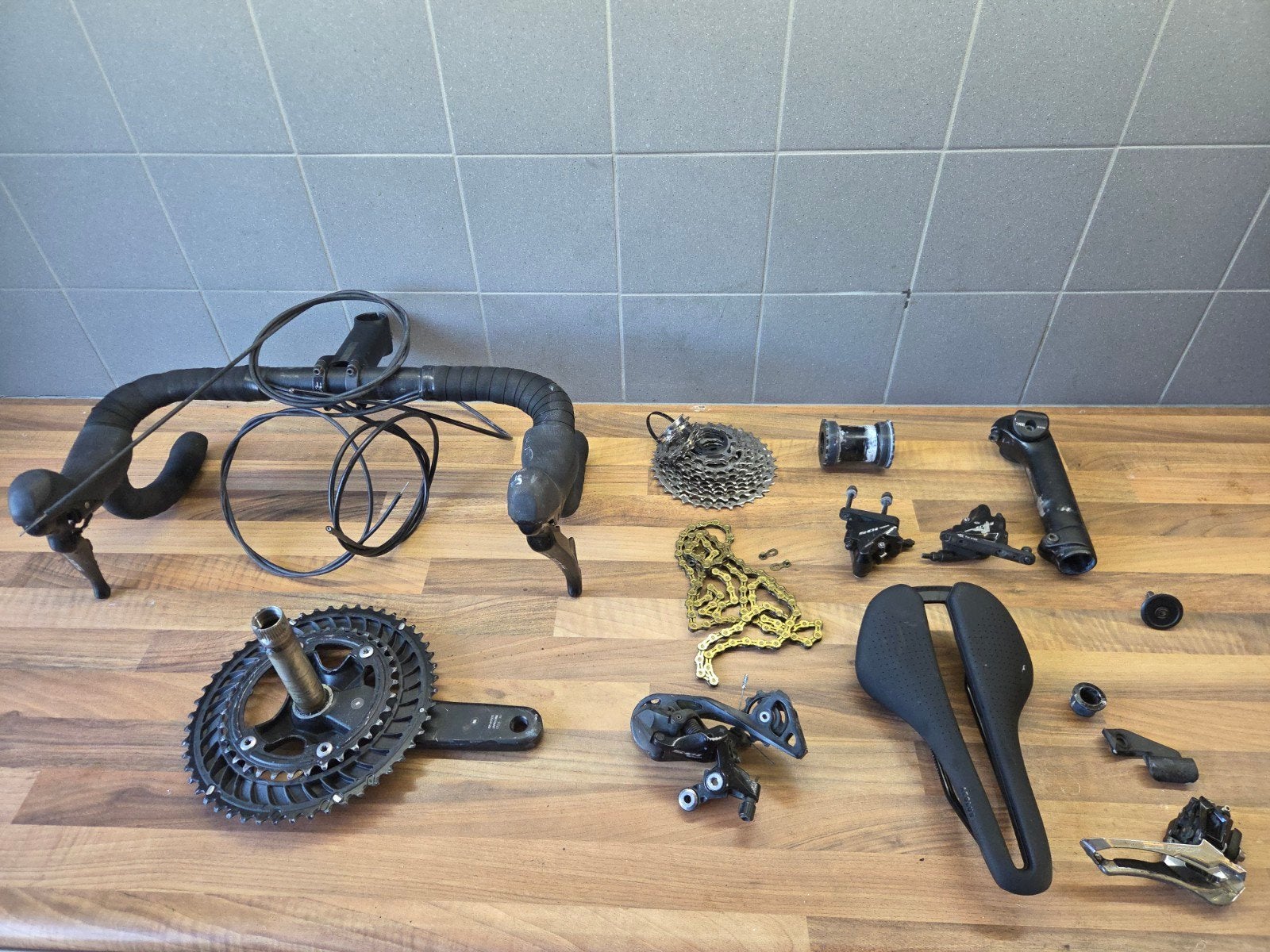 Shimano 105 11-speed groepset, Fietsen en Brommers, Fietsonderdelen, Crankstel of Pedalen, Gebruikt, Ophalen of Verzenden, Aluminium