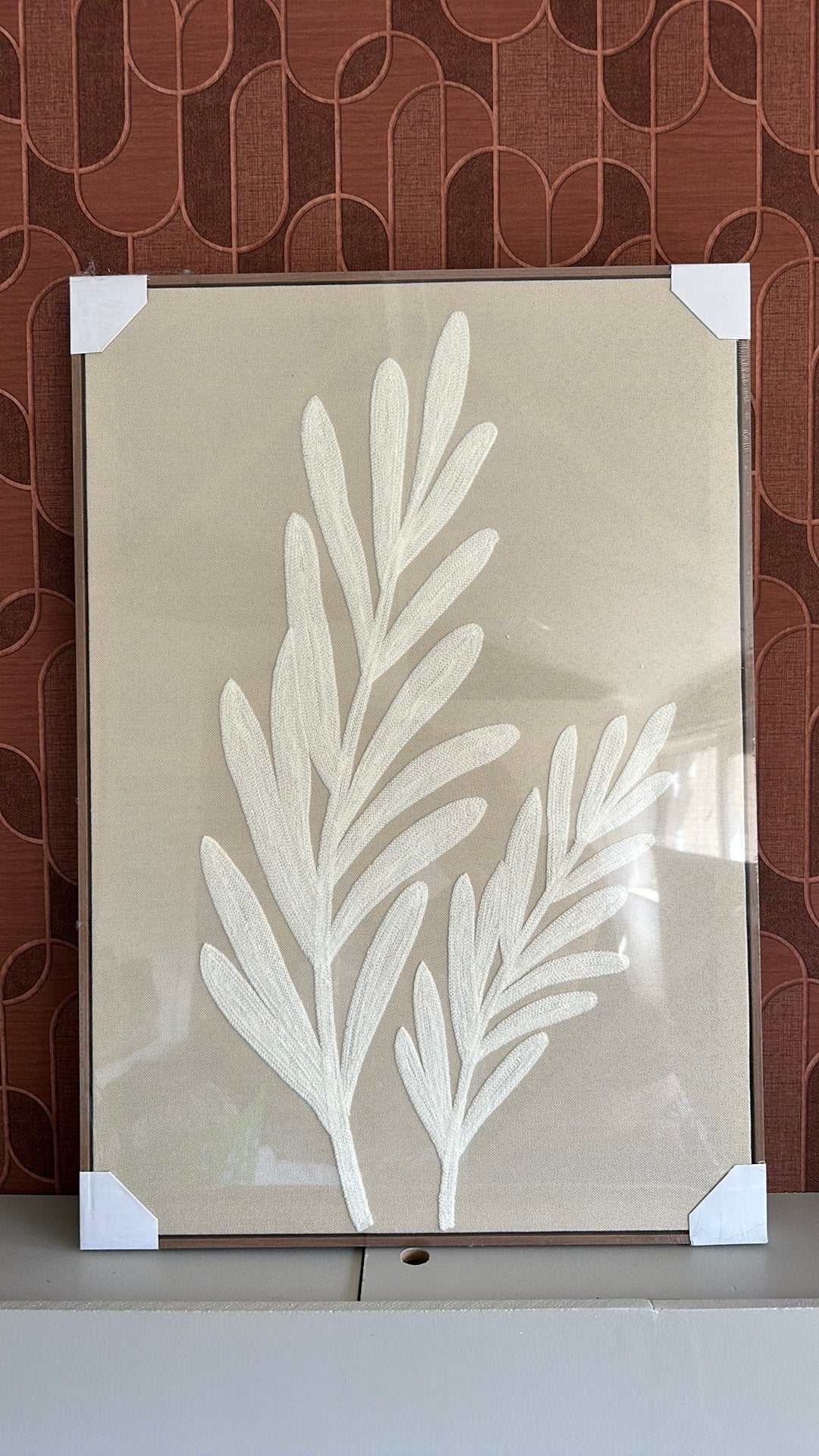 Japandi beige wand / muur decoratie, Ophalen of Verzenden, Nieuw, Beige, Schilderij