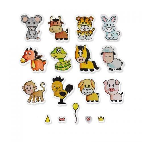 Sizzix framelits die set 18pk w/stamps - zodiac animals., Ophalen of Verzenden, Nieuw, Frame of Mal, Sizzix