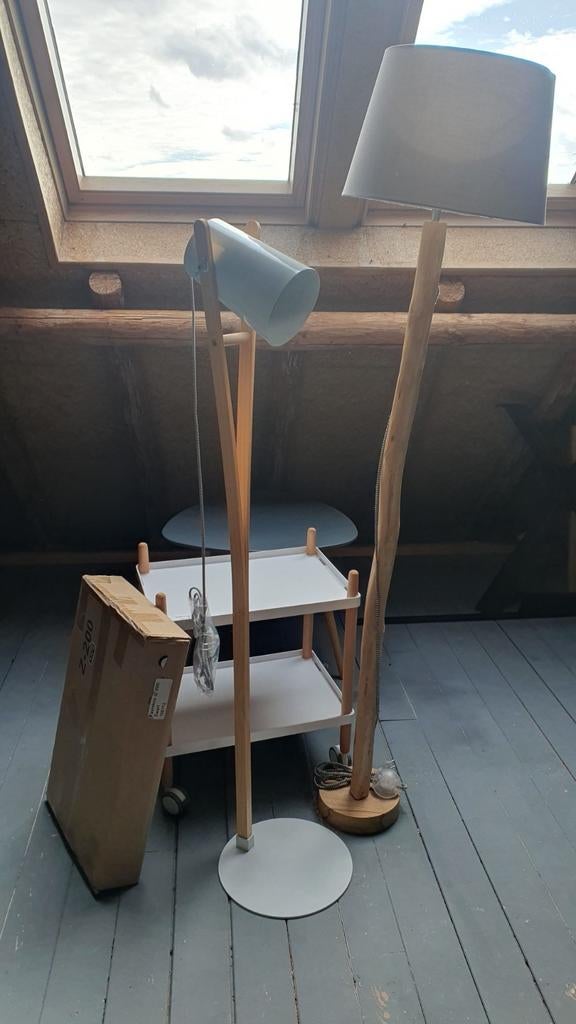 Scandinavische Staande Lampen, drankenkar, bijzettafel, Scandinavisch, Ophalen of Verzenden, Zo goed als nieuw, 150 tot 200 cm