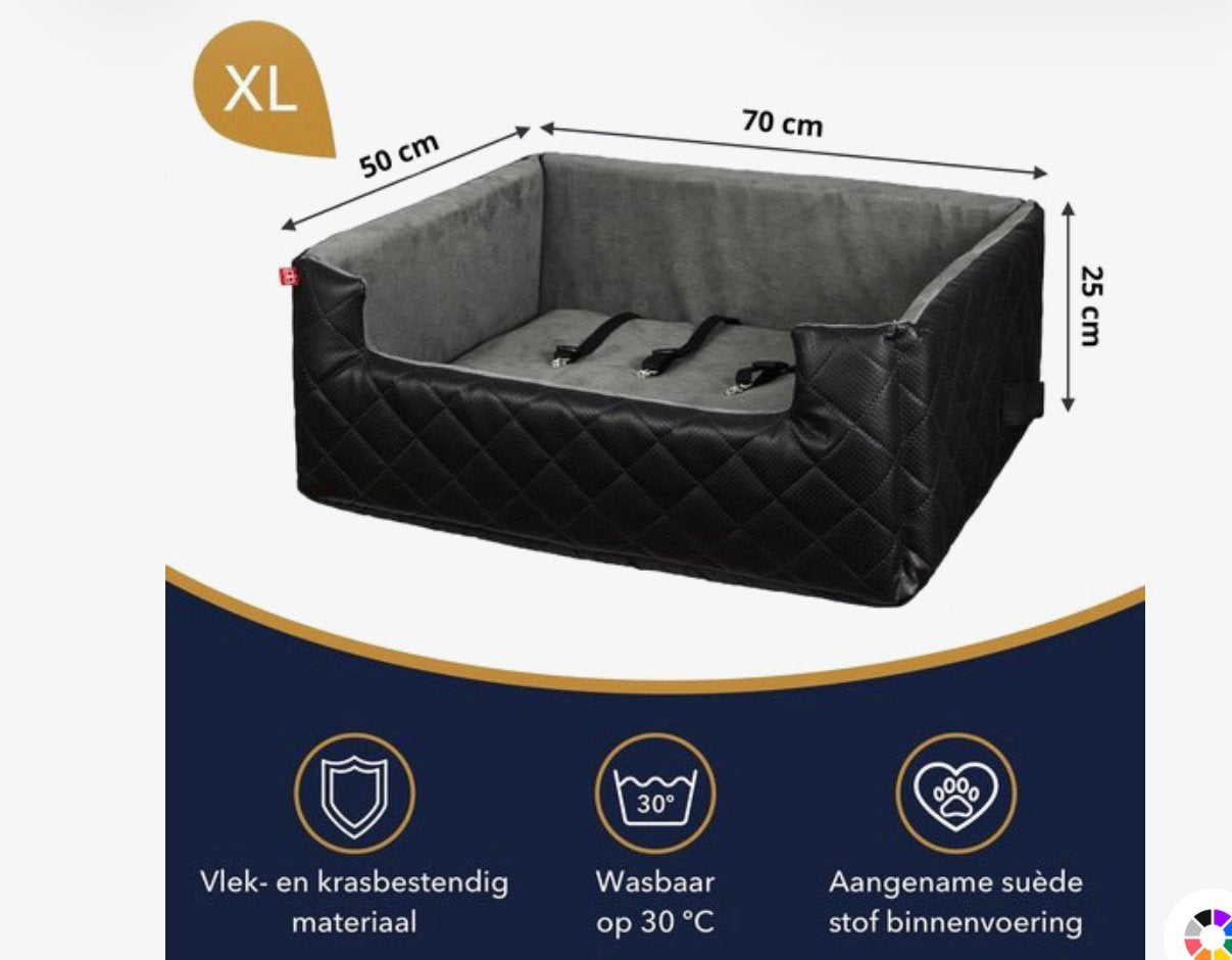 Autostoel voor honden maat XL, wasbaar Microleder, Ophalen, Zo goed als nieuw, Hondenautostoel
