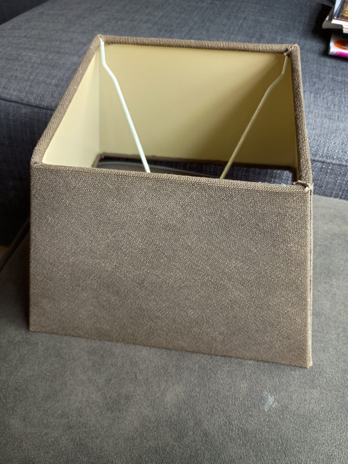 Grijze vierkante lampenkap, Gebruikt, Vierkant, Ophalen of Verzenden, Textiel
