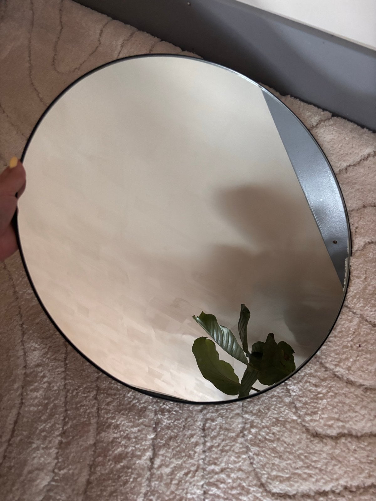 Ronde spiegel met zwarte rand, Ophalen, Minder dan 50 cm, Gebruikt, Rond
