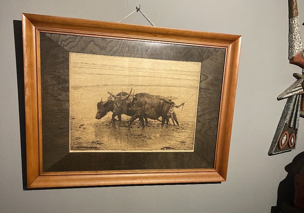 Dirk Homberg 1885 - 1952 Unieke mooie grote ! Ets Indie, Ophalen of Verzenden, Bijzondere lijst, Landschap, Papier