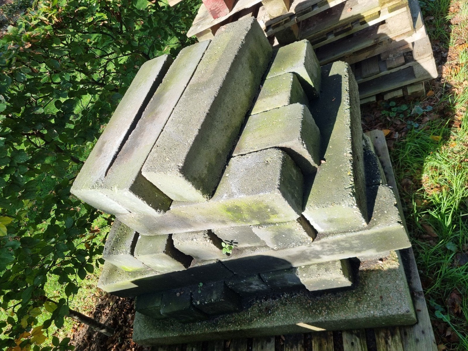 Stapelblokken 34x voor terras of border, Ophalen, Gebruikt, Overige typen, Minder dan 5 m²
