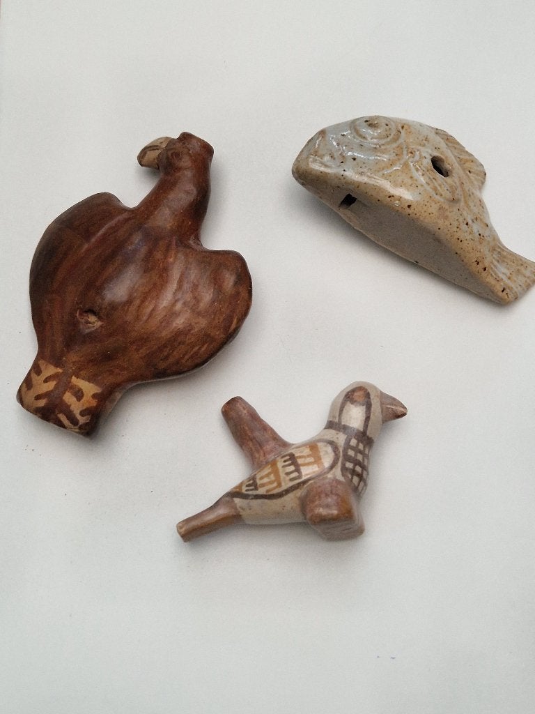 keramisch ocarina fluit/ fluitje in vorm v vis/ duif/ arend, Ophalen of Verzenden
