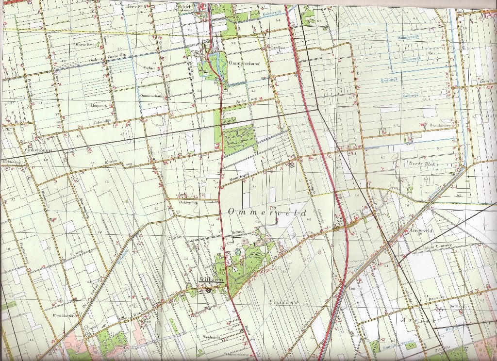 Ommen Blad 22C Topografische Kaart 1972, 40 cm, 1950 - 1999, Cartografie, Ophalen of Verzenden