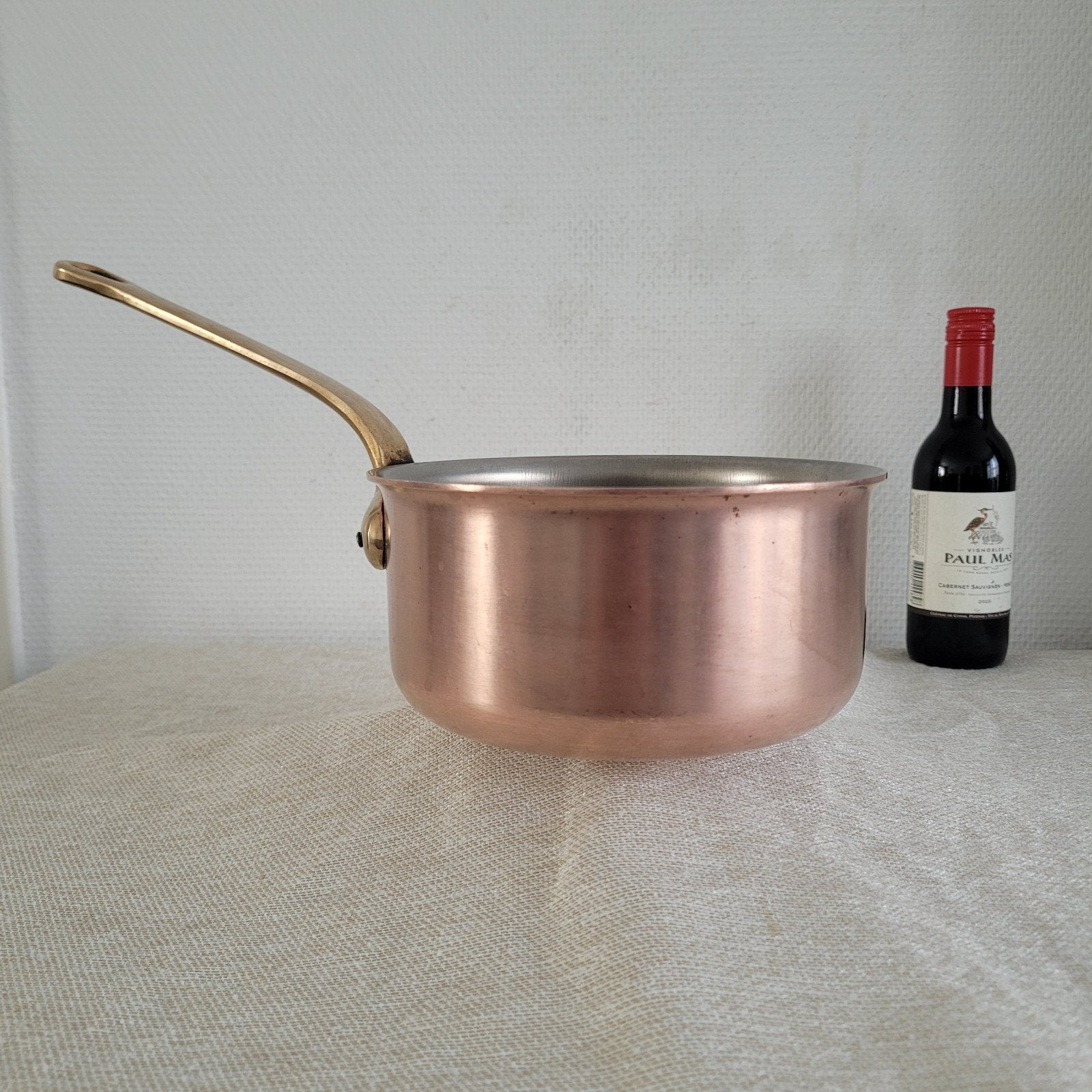 wegro Dikwandige koperen horeca pan sauspan steelpan, Huis en Inrichting, Ophalen of Verzenden, Gebruikt, Koper, Braadpan