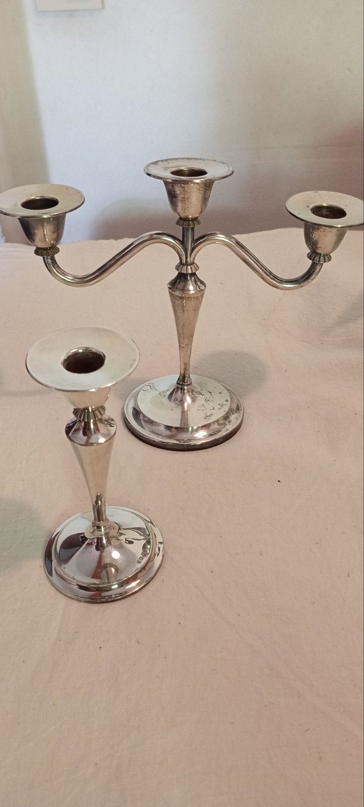 vintage 2 KELTUM zilver pleet candelsticks kandelaars, Antiek en Kunst, Ophalen of Verzenden, Zilver
