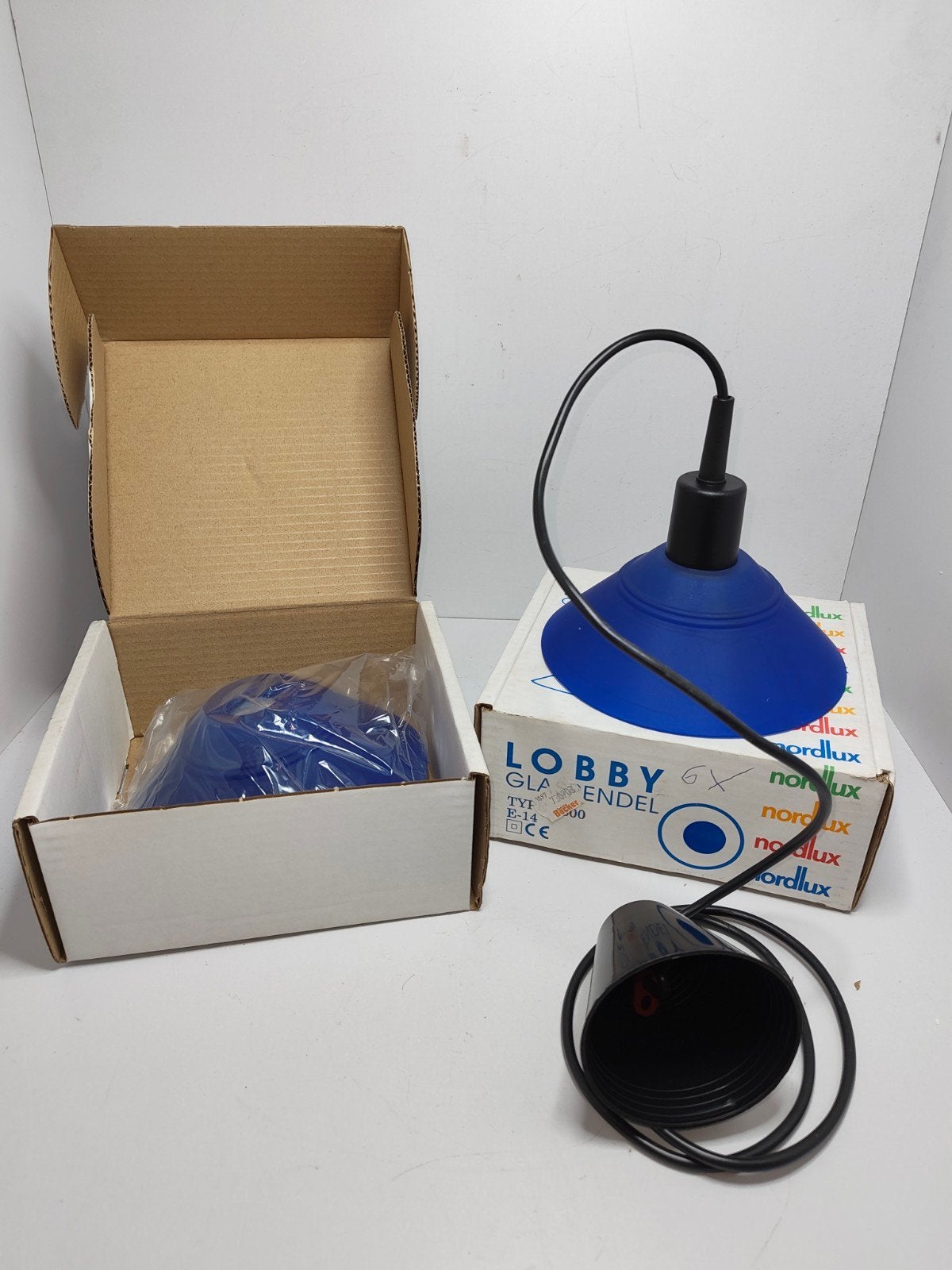 Nordlux Lobby Glazen Pendel E14 - Blauw (Nieuw in doos), Info@nordlux.com, Modern, Scandinavisch, E14 (klein), Nieuw