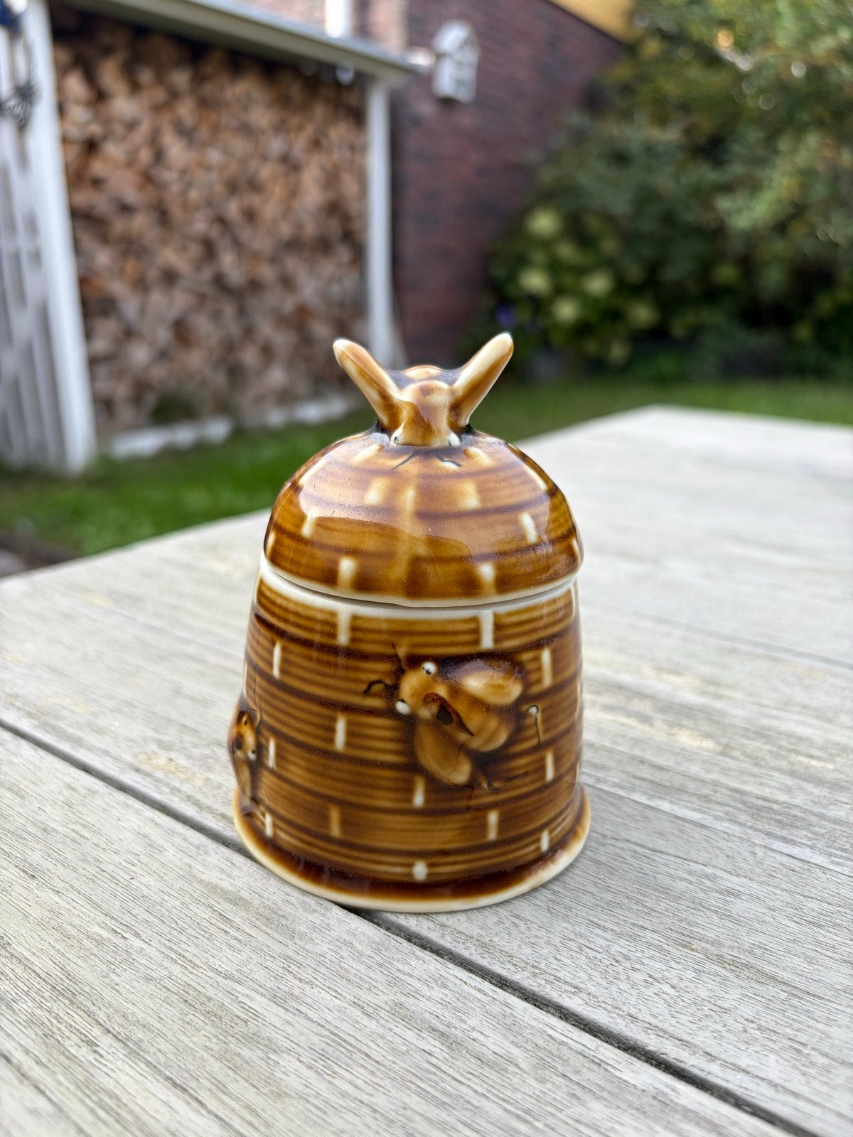 Vintage honingpotje in bijenkorf vorm, Ophalen of Verzenden
