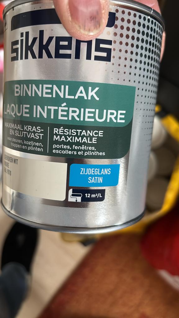 Sikkens Binnenlak Zijdeglans Crème Wit 0.75L, Wit, Ophalen of Verzenden, Zo goed als nieuw, Lak