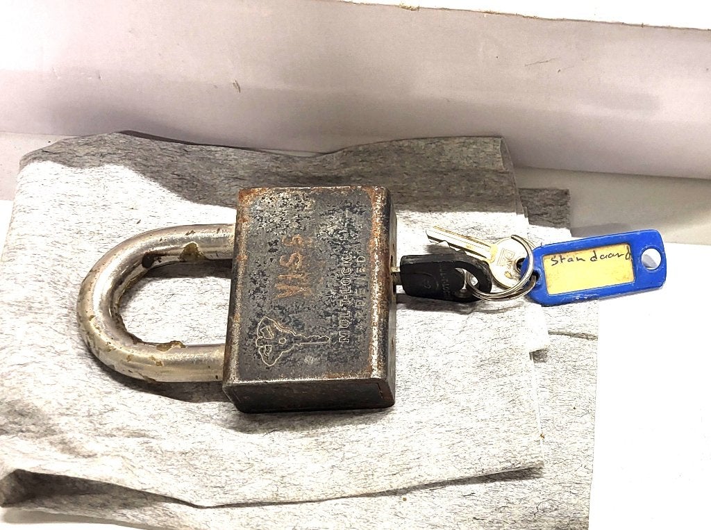 slot Extreem Zwaar & Inclusief Sleutels. Mul-T-Lock hangslot, Ophalen of Verzenden, Gebruikt, Rvs, Slot