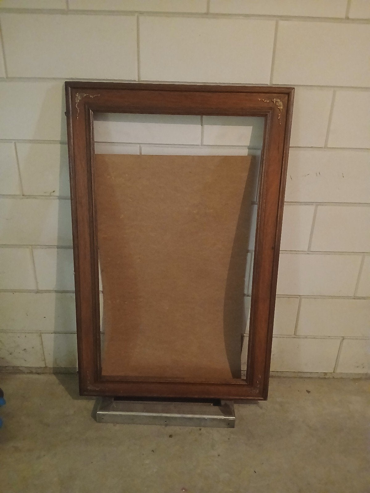 Antieke Houten Fotolijst - Bruin, 100x50 cm, Bruin, Gebruikt, Met sierrand, Ophalen of Verzenden