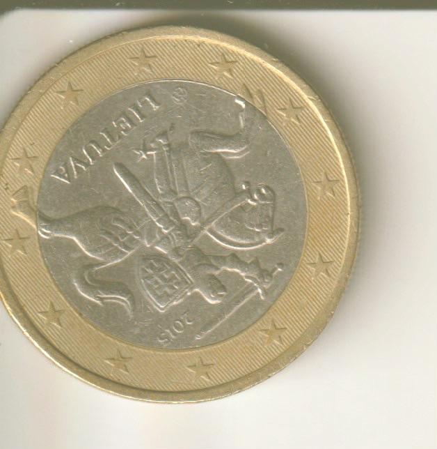 1 euro 2015 Litouwen, Postzegels en Munten, Munten | Europa | Euromunten, Verzenden, Overige landen, 2 euro
