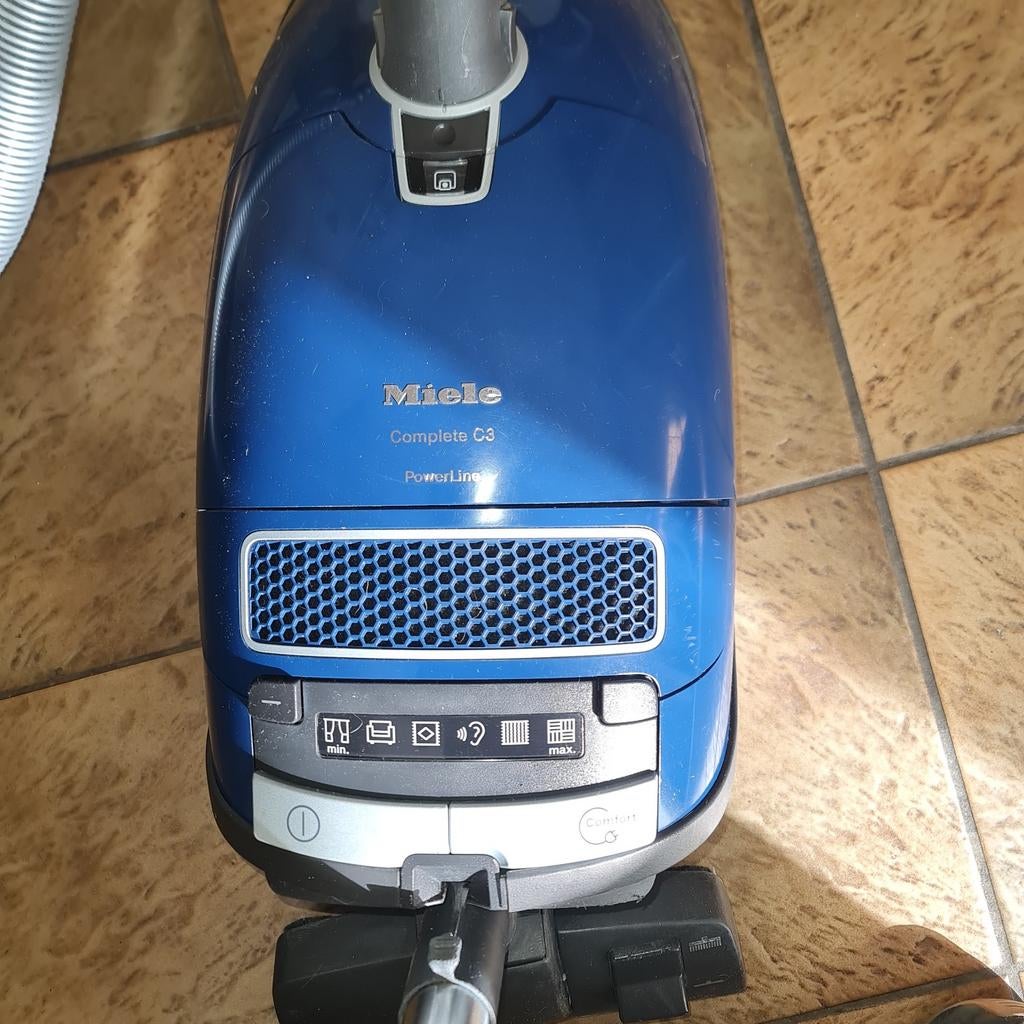 Miele Complete C3 PowerLine. Stofzuiger - Blauw en grijs, Ophalen, Gebruikt, Stofzak, Minder dan 1200 watt