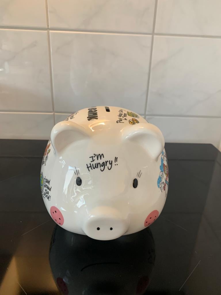 Blond amsterdam spaarpot piggy, Verzamelen, Spaarpotten, Ophalen, Zo goed als nieuw, Steen, Aardewerk of Keramiek, Overige thema's
