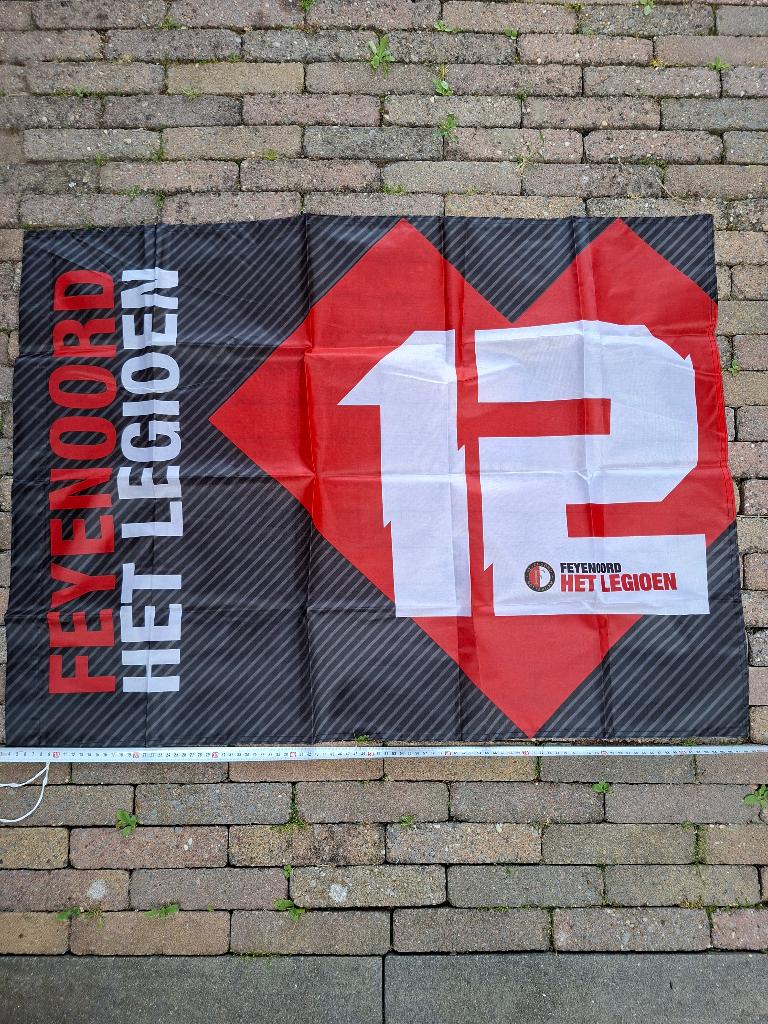 Vlag Feyenoord 12de man, Verzamelen, Ophalen of Verzenden, Zo goed als nieuw, Feyenoord, Vaantje of Sjaal