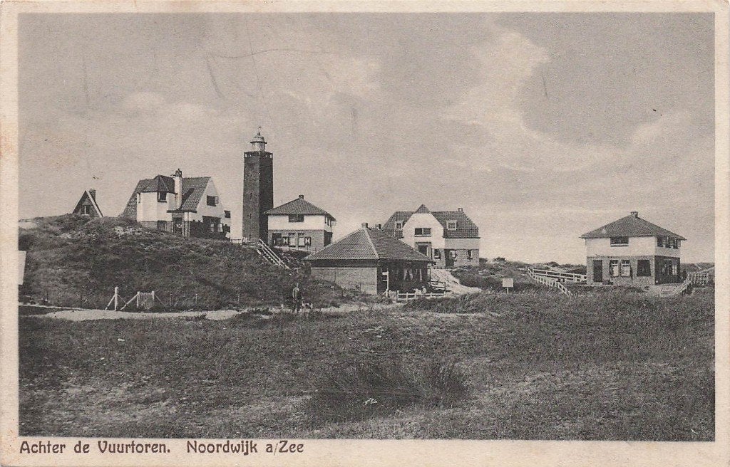 JP1136 Noordwijk aan Zee Vuurtoren 1924, Ophalen of Verzenden, 1920 tot 1940, Gelopen, Zuid-Holland
