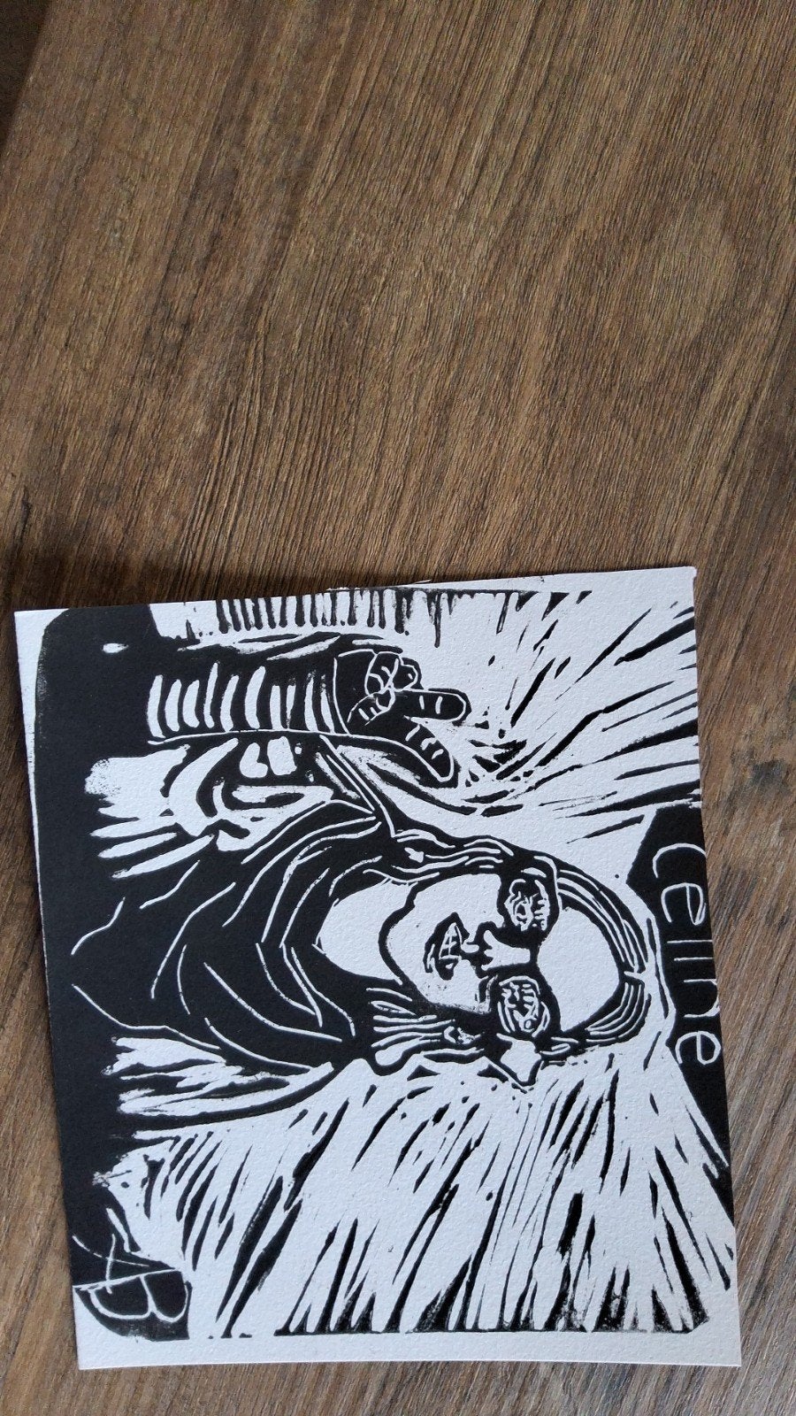Uniek Linosnede Portret - Handgemaakt A5 formaat, Antiek en Kunst, Kunst | Etsen en Gravures, Overige technieken, Cartografie