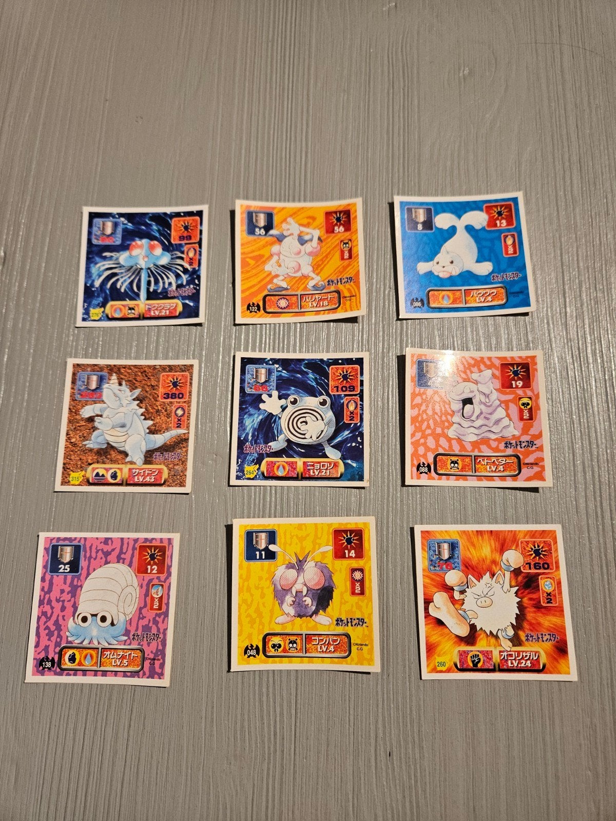 9x Amanda Japanese Sticker Oldskool Original Nintendo Pokémo, Verzenden, Zo goed als nieuw, Overige typen