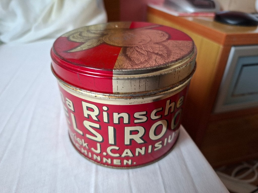 oud blikje rinsche appelstroop, Verzamelen, Blikken, Ophalen of Verzenden, Gebruikt, Overige