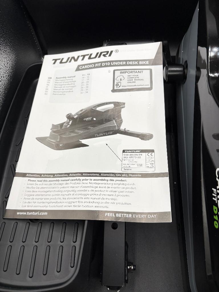 Tunturi Cardio Fit D10 Deskbike, Tunturi, Verzenden, Overige typen, Zo goed als nieuw